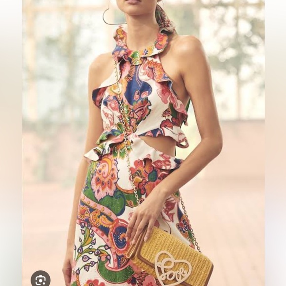 Zimmermann Lovestruck Tie Back Midi Dress - Picture 2 of 11